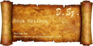 Dick Szilvia névjegykártya